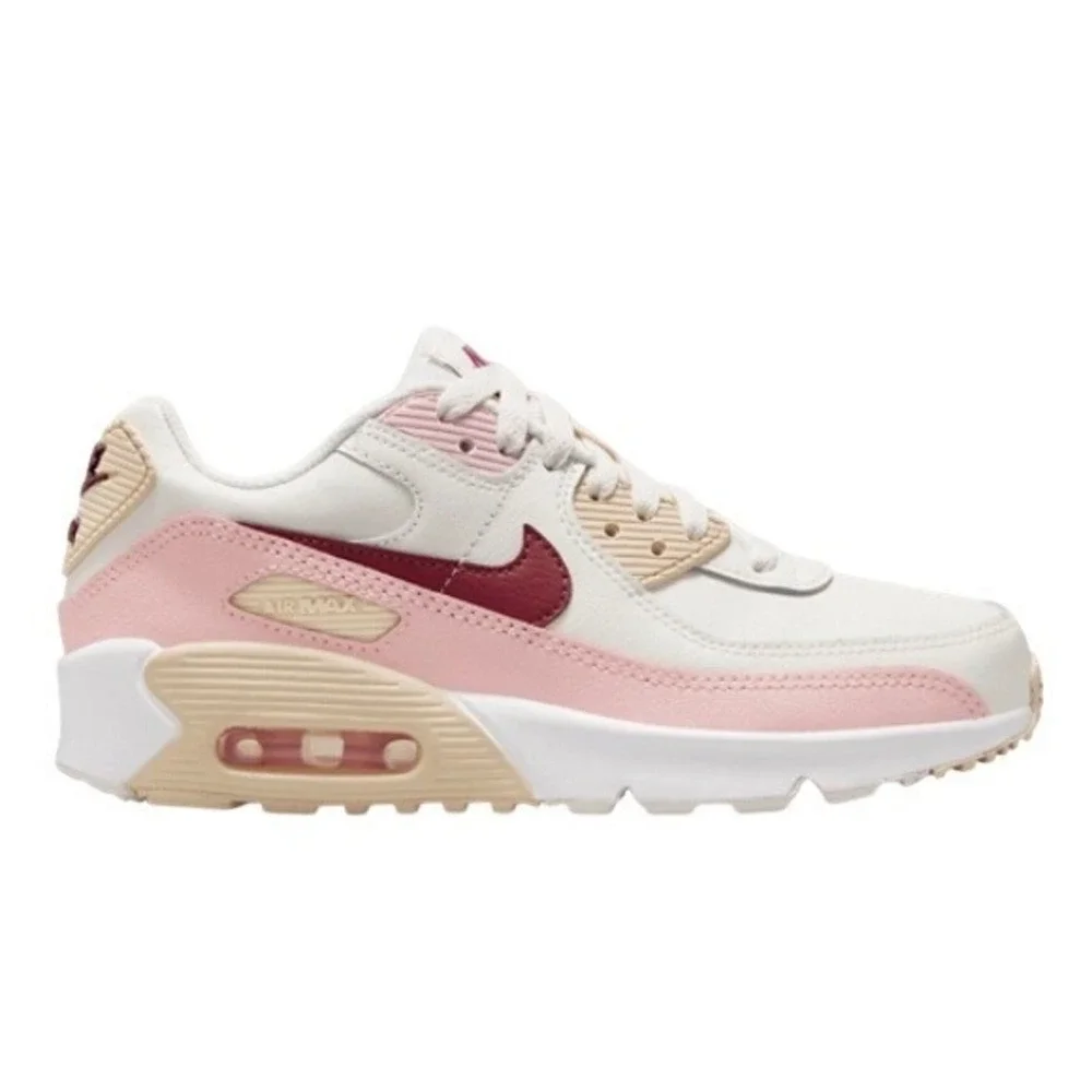 Nike Air‎ Max 90 Girls Phantom/Echo Pink/Sail/Dark Team Red Size 1.5